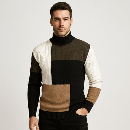 Herrenpullover mit markanten Patches an der Vorderseite