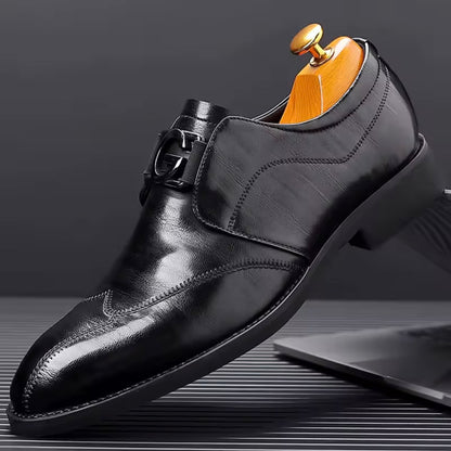 Men's Formal Monk-Strap Shoes with Buckle and Cushioned Sole