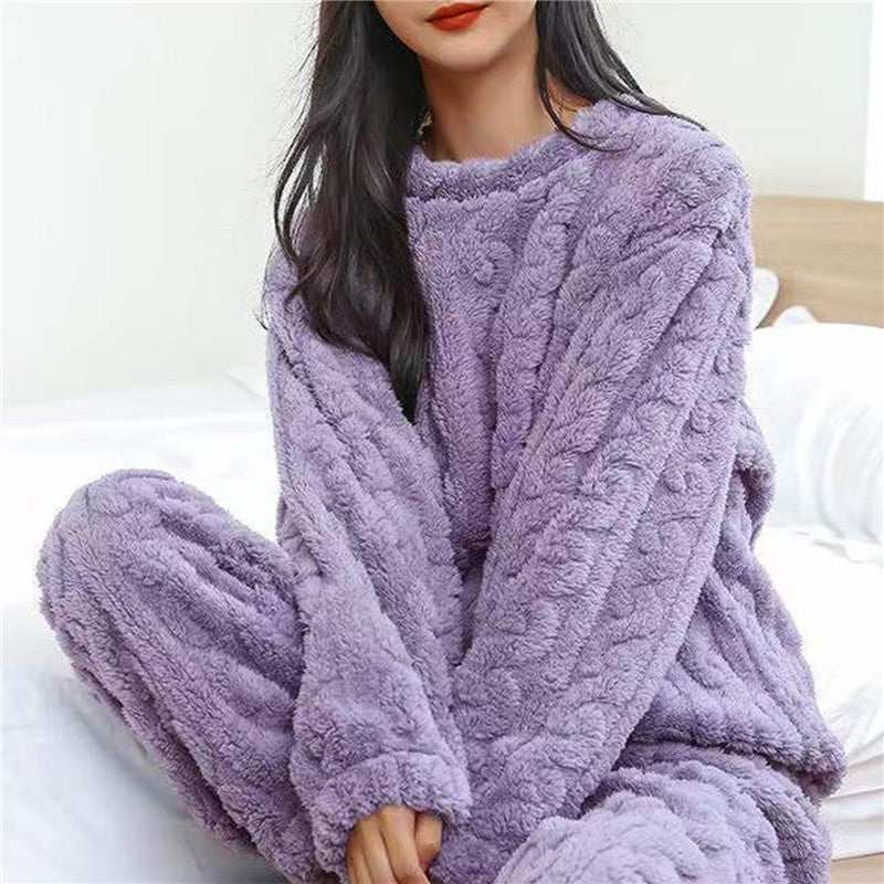 Damen Fleece Pyjama Set Zweiteilig