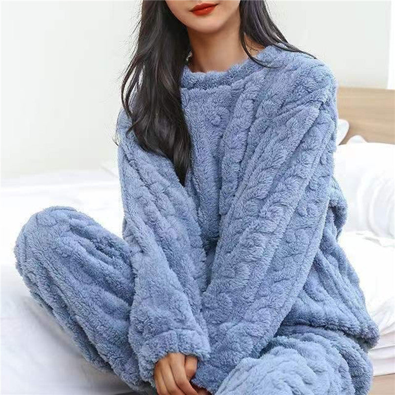 Damen-Fleece-Pyjama-Set, zweiteilig und kuschelig für gemütliche Nächte