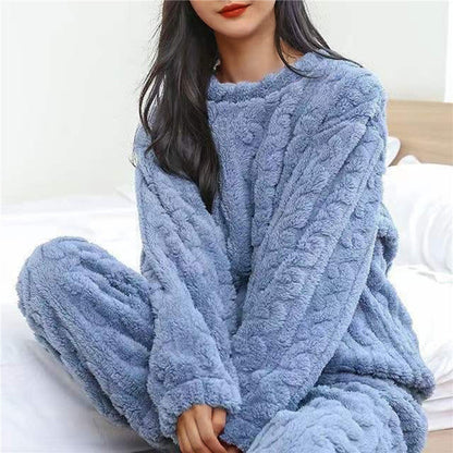 Damen-Fleece-Pyjama-Set, zweiteilig und kuschelig für gemütliche Nächte