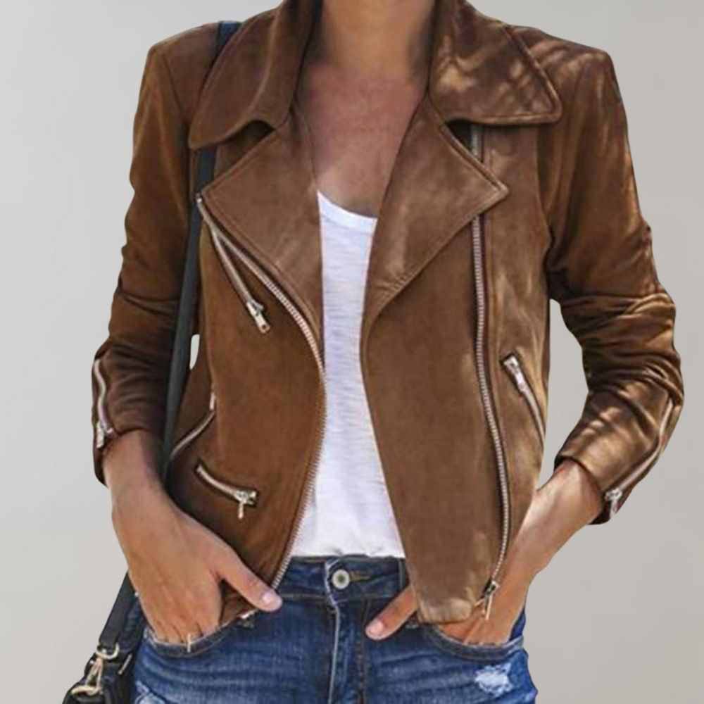 Körpernahe Wildlederjacke für stilvolle Damen-Looks