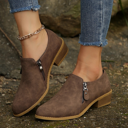 Damen Stiefeletten Mit Reissverschluss Bequemer Schnitt