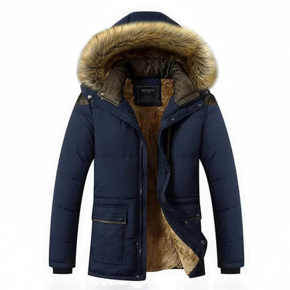 Herren Winterjacke Isoliert Mit Verstellbarem Saum Und Mehreren Taschen
