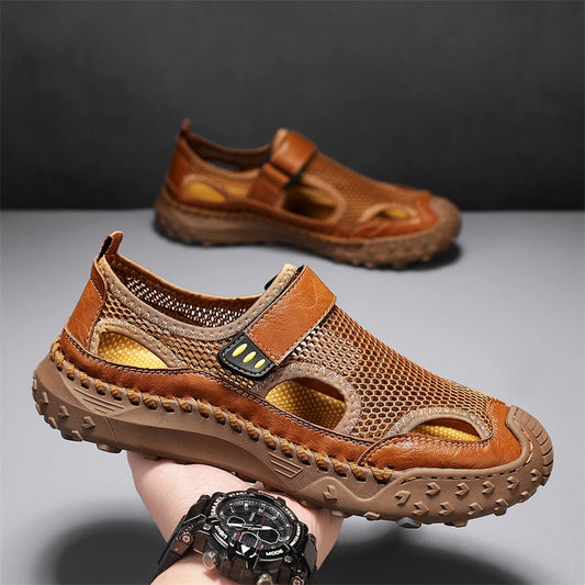 Herren Slip-On Sandalen mit Geschlossener Spitze – Atmungsaktiv Weite Passform