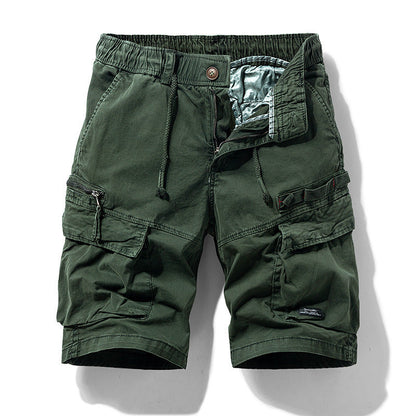 Men's Work Shorts with Drawstring Waist and Multiple Pockets