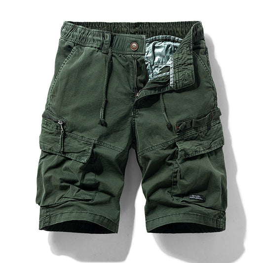 Men's Work Shorts with Drawstring Waist and Multiple Pockets