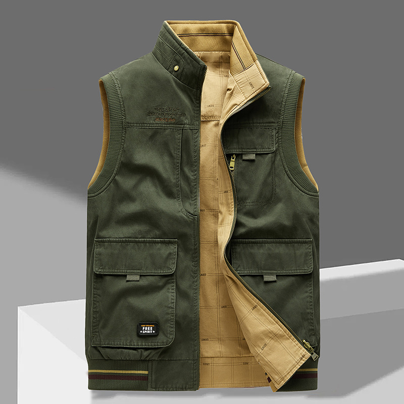 Herren Robuste Outdoor Weste Mit Stehkragen
