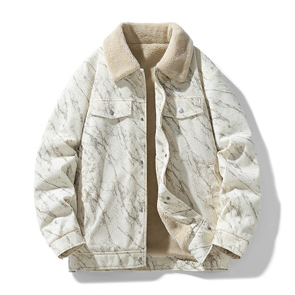 Herren Winterjacke Mit Futter Aus Fleece Und Cordstruktur