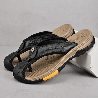 Herren Sandalen Mit Konturiertem Fußbett Und Leder-Riemen