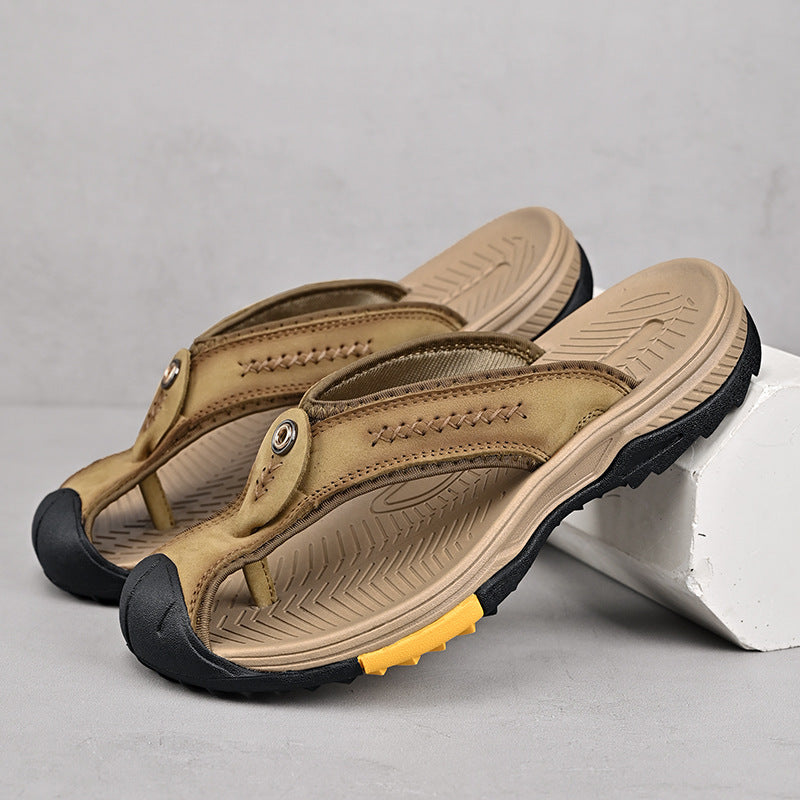 Herren Sandalen Mit Konturiertem Fußbett Und Leder-Riemen