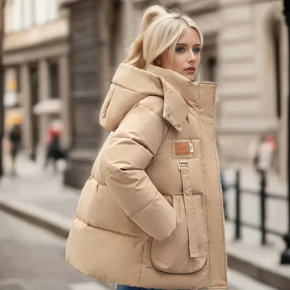 Women's Winter Coat Padded with Water-Repellent Finish, Hood and Pockets