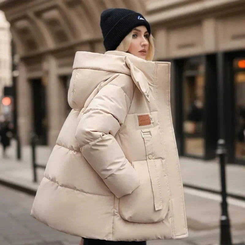Women's Winter Coat Padded with Water-Repellent Finish, Hood and Pockets