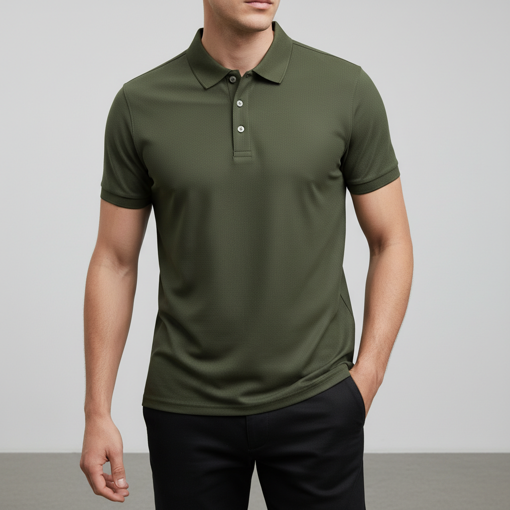 Men's Performance Polo Shirt Stretch Athletic Fit