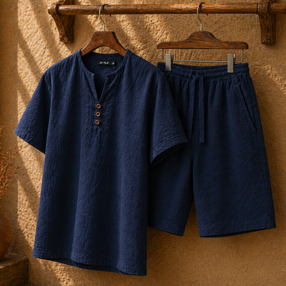 Herren Sommer Zweiteiler Set – Atmungsaktiv Lockerer Schnitt