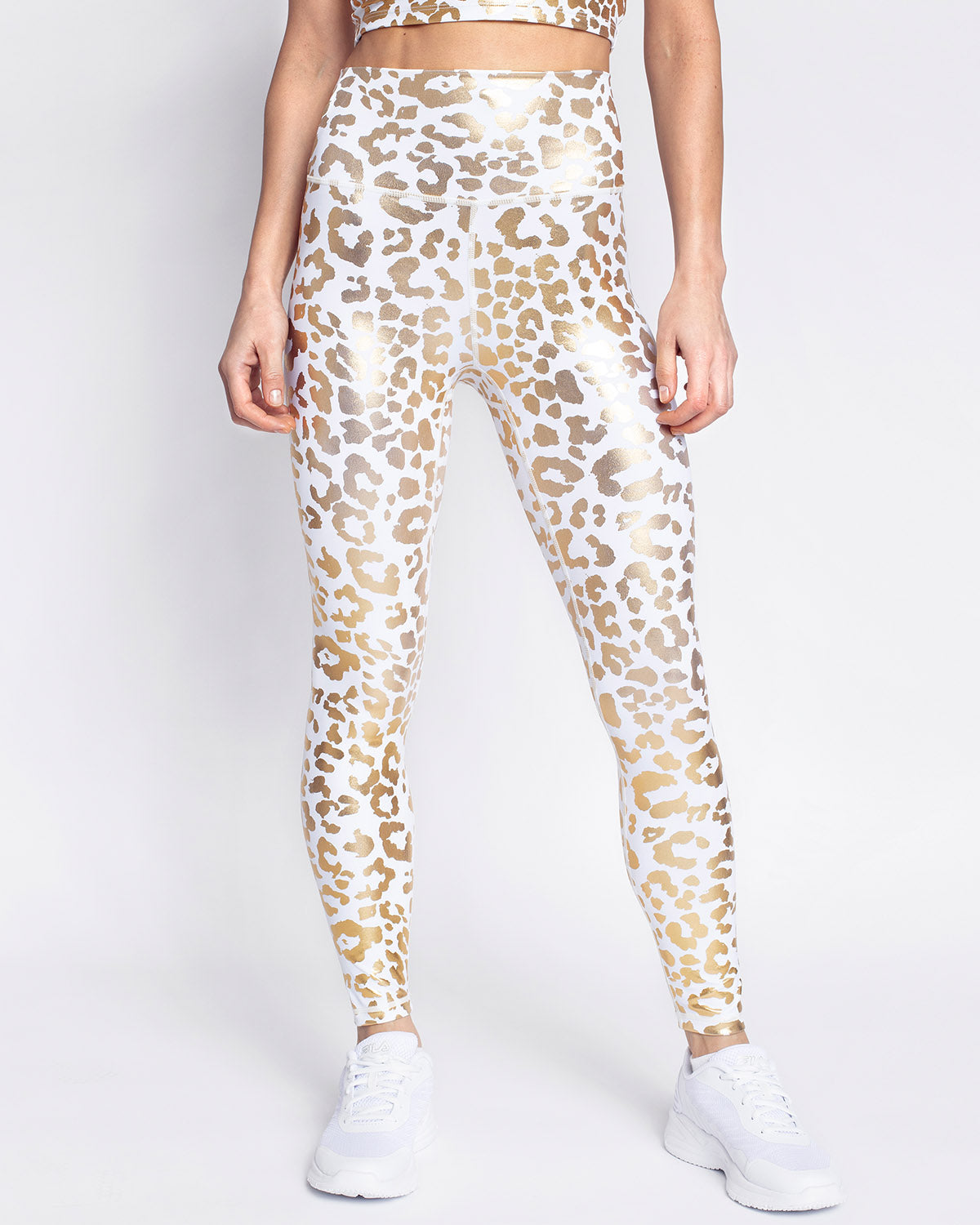 Damen High Waist Leggings mit Leopardenmuster