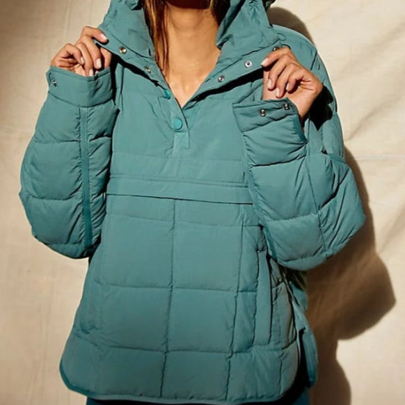 Damen Winter Stepp-Pullover Mit Kapuze