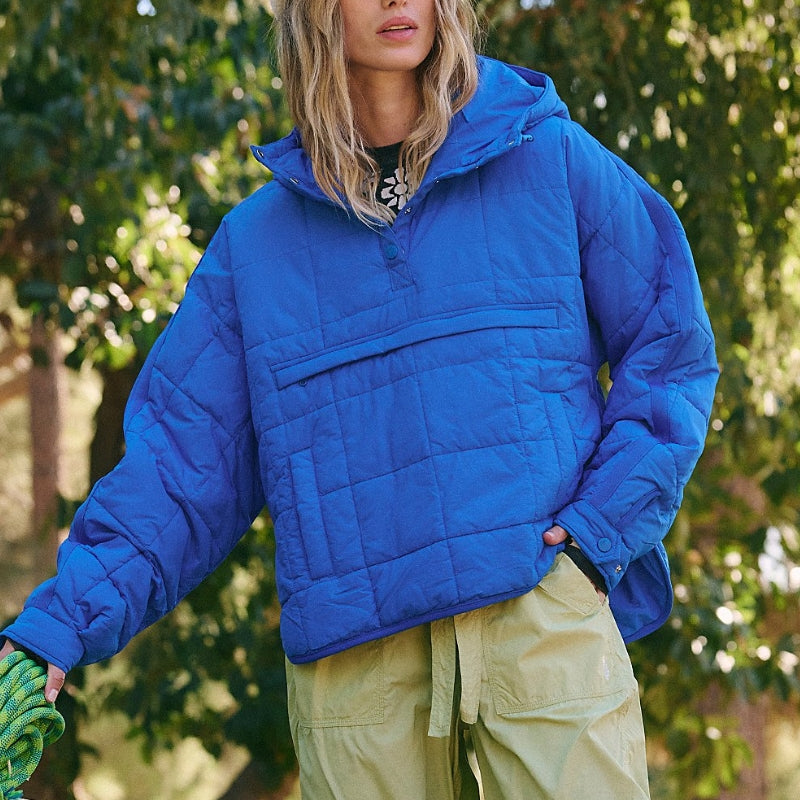 Damen Winter Stepp-Pullover Mit Kapuze