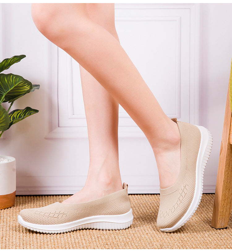 Damen Orthopädische Slip-On-Sneaker mit Fußgewölbeunterstützung und breiter Zehenbox