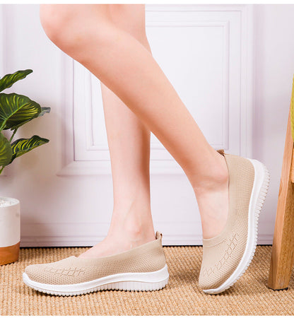 Damen Orthopädische Slip-On-Sneaker mit Fußgewölbeunterstützung und breiter Zehenbox
