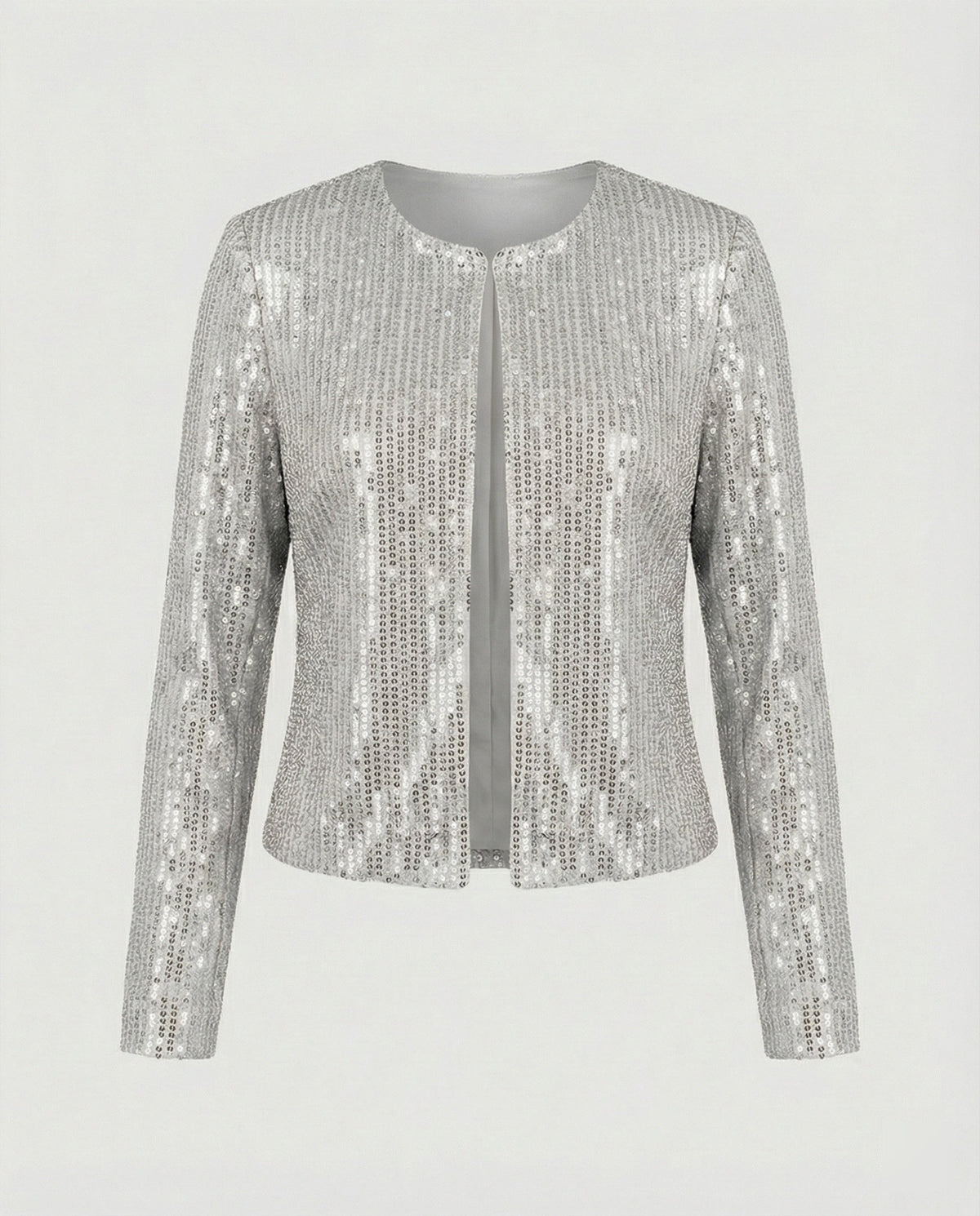 Damen-Strickjacke mit langen Ärmeln und Glitzereffekt
