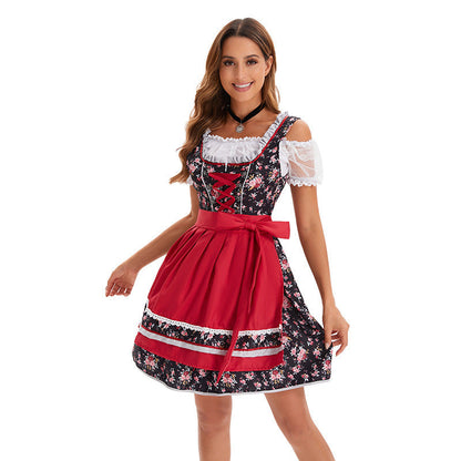 Detailaufnahme der Schnürung am kurzen Damen-Dirndl