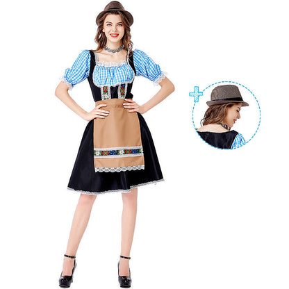 Damen Dirndl Kostüm Mit Carmenbluse Und Bestickter Schürze