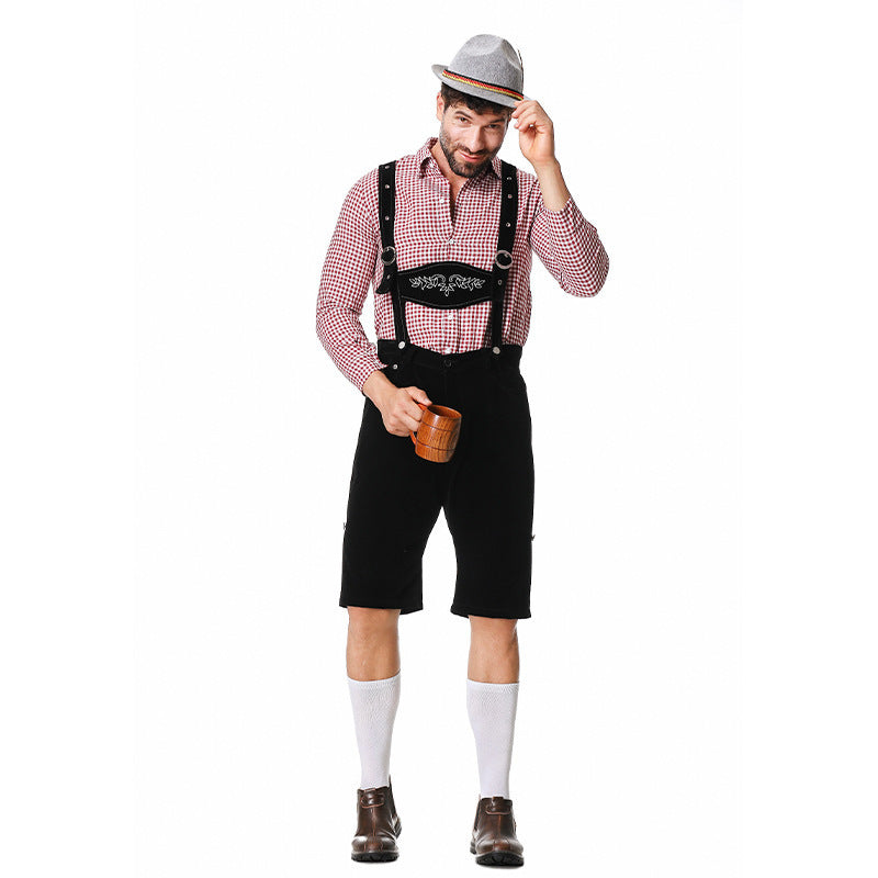 Verstellbare Träger der kurzen Trachtenlederhose für Herren