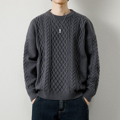 Jungen Pullover Rundhalsausschnitt Lockerer Schnitt Langarm – Baumwoll-Mischung