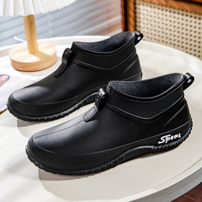 Detailansicht des strapazierfähigen Materials der Gummistiefel