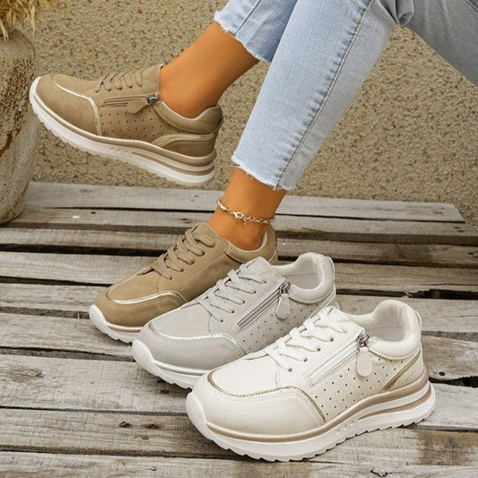 Damen Sneakers Mit Fußgewölbestütze Und Seitlichem Reißverschluss