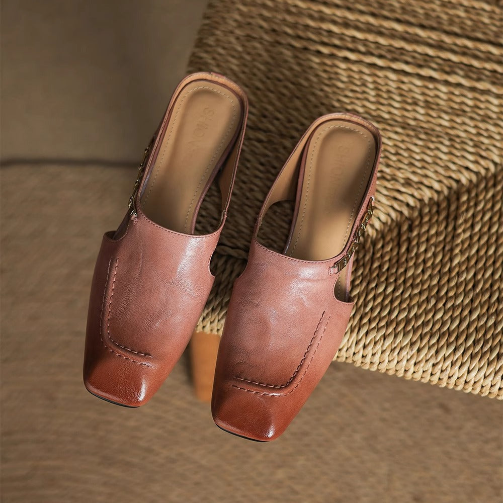 Damen-Slipper Mit Gepolstertem Fußbett Und Offener Ferse