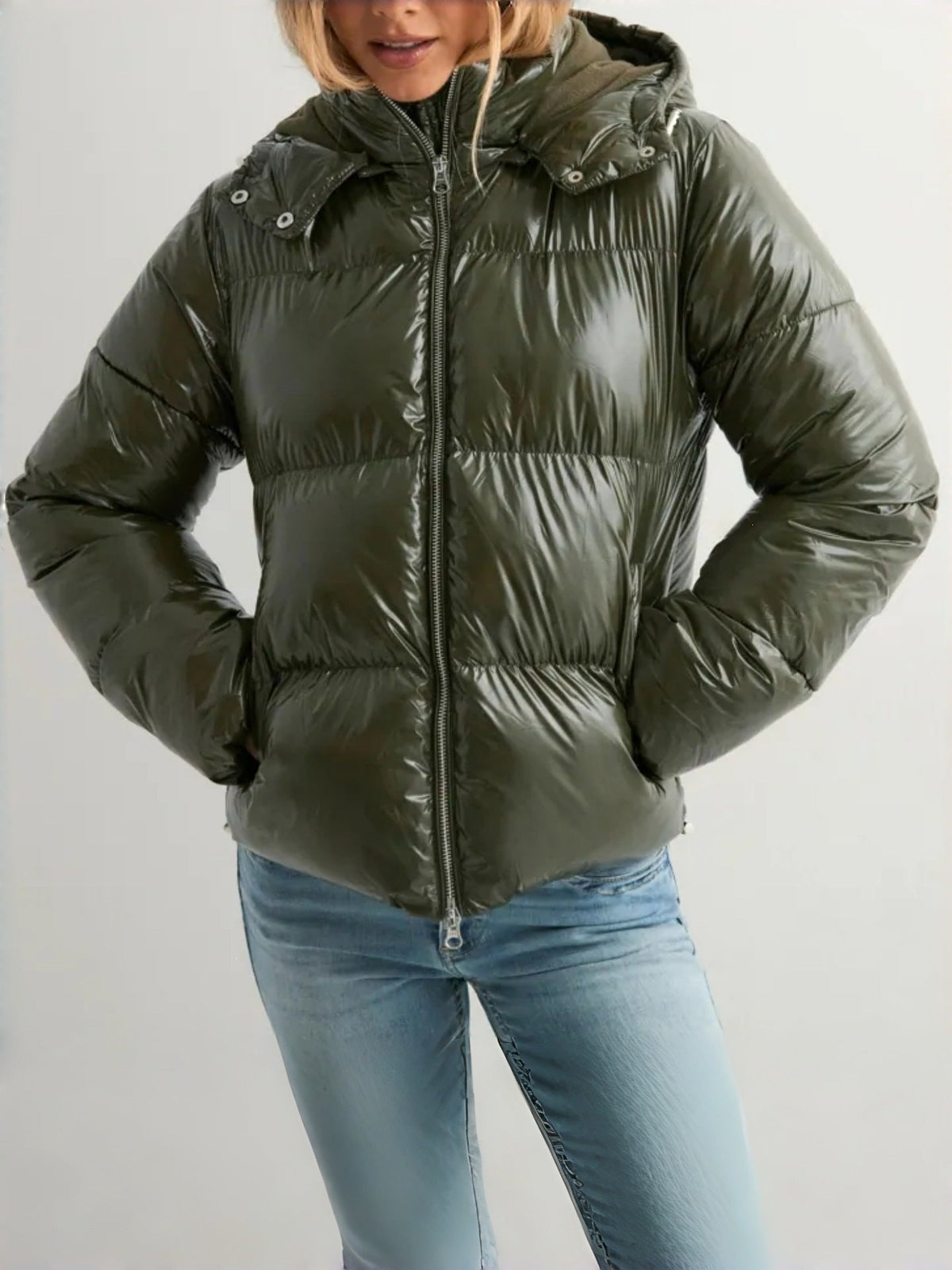 Damen Winterdaunenjacke Mit Kapuze