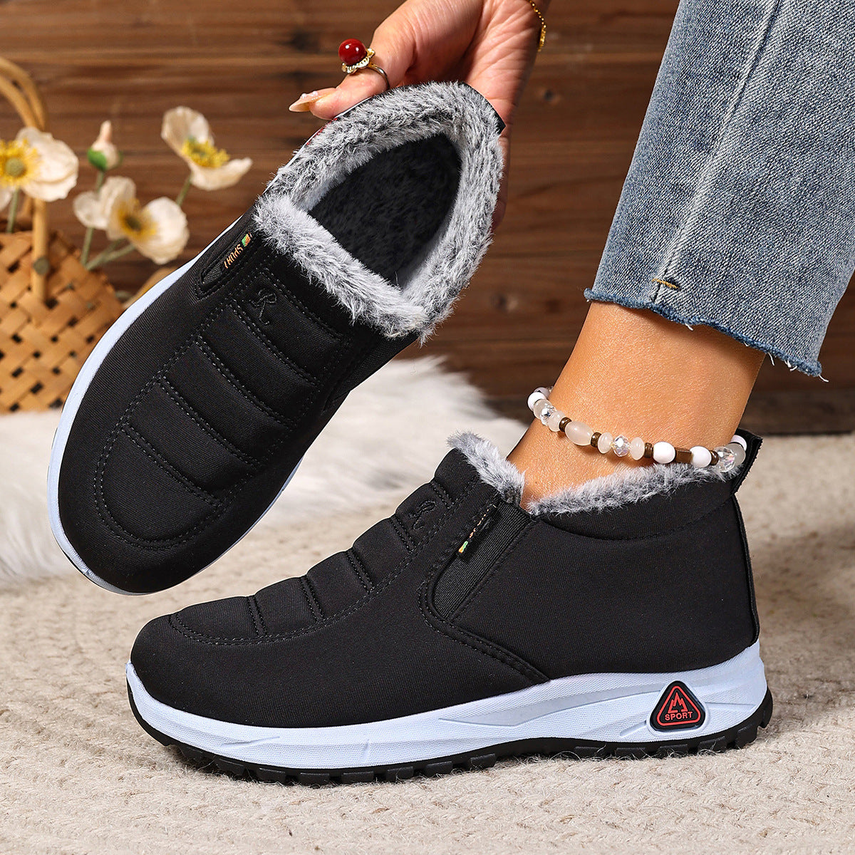 Slip-on-Sneaker für Damen mit weichem, warmem Innenfutter