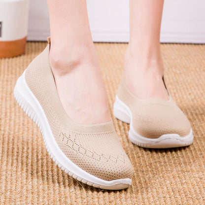 Damen Orthopädische Slip-On-Sneaker mit Fußgewölbeunterstützung und breiter Zehenbox