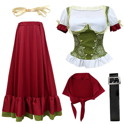 Damen Dirndl Trachtenensemble Mit Corsagenmieder