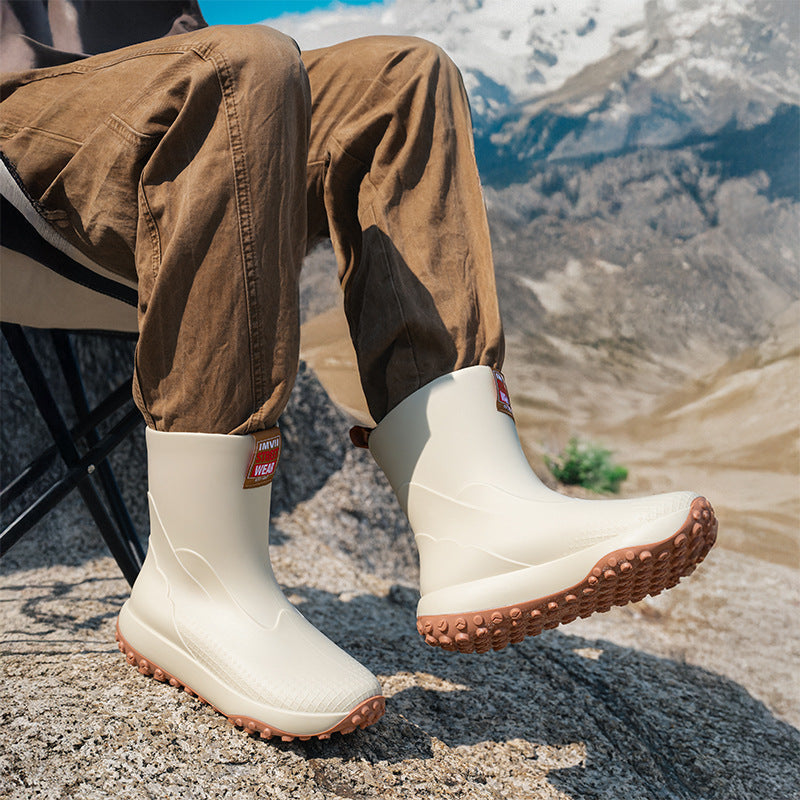 Herren-Gummistiefel mit hohem Schaft für nasse Wege