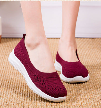 Damen Orthopädische Slip-On-Sneaker mit Fußgewölbeunterstützung und breiter Zehenbox