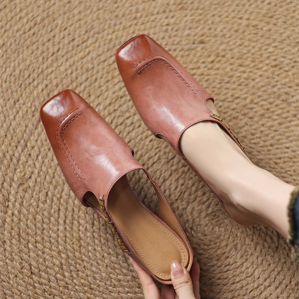 Damen-Slipper Mit Gepolstertem Fußbett Und Offener Ferse