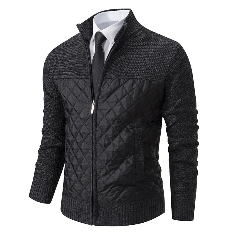 Vielseitige Herrenjacke mit Kombination aus Strick und Steppung