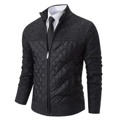 Vielseitige Herrenjacke mit Kombination aus Strick und Steppung