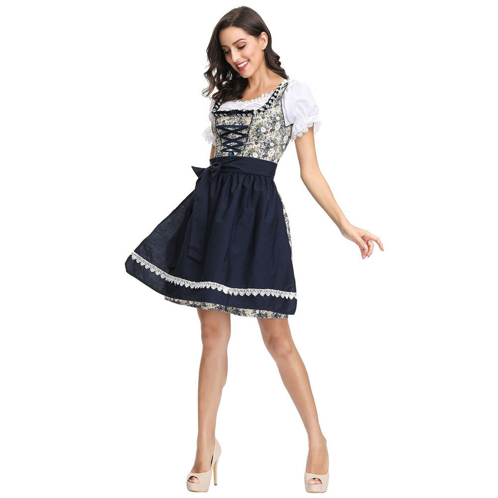 Damen-Dirndlkleid in seitlicher Ansicht mit abnehmbarer Schürze