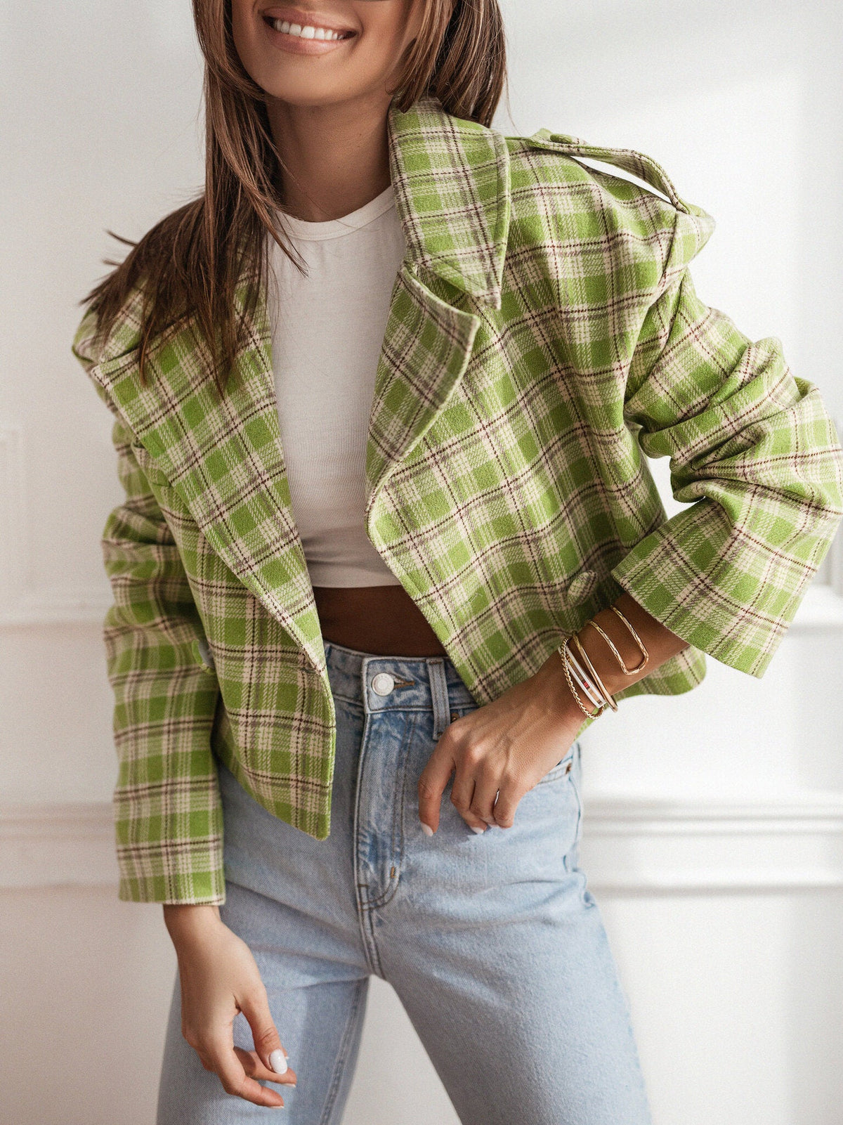 Damen Kurzjacke Mit Lässigem Schnitt Und Taschen