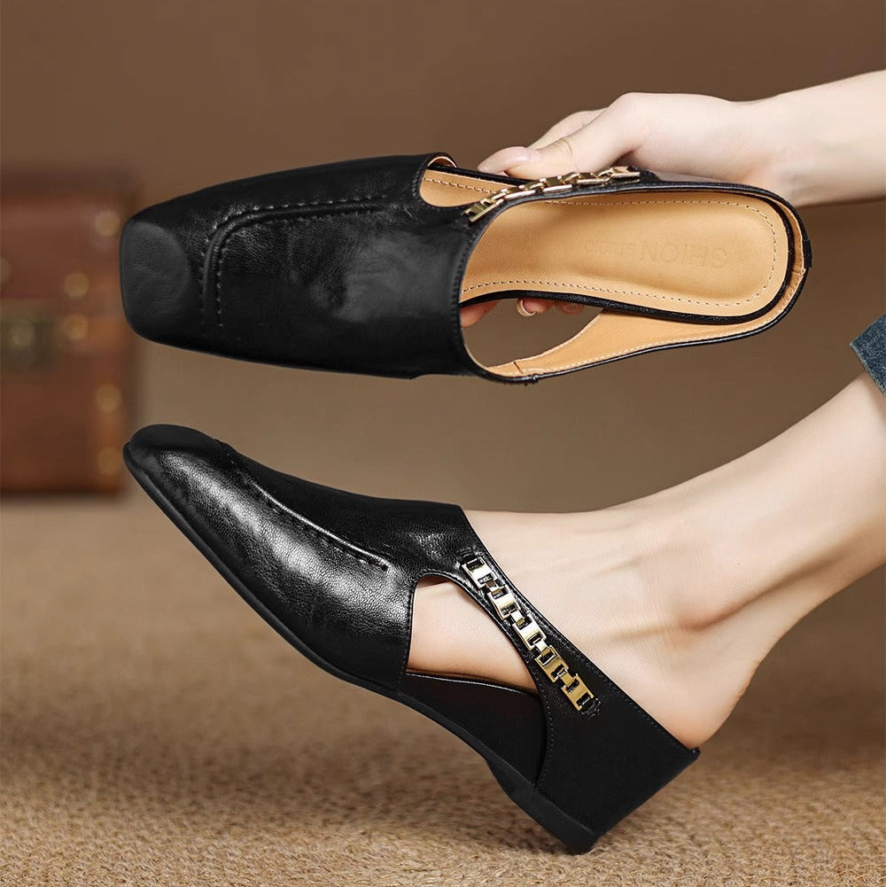 Damen-Slipper Mit Gepolstertem Fußbett Und Offener Ferse