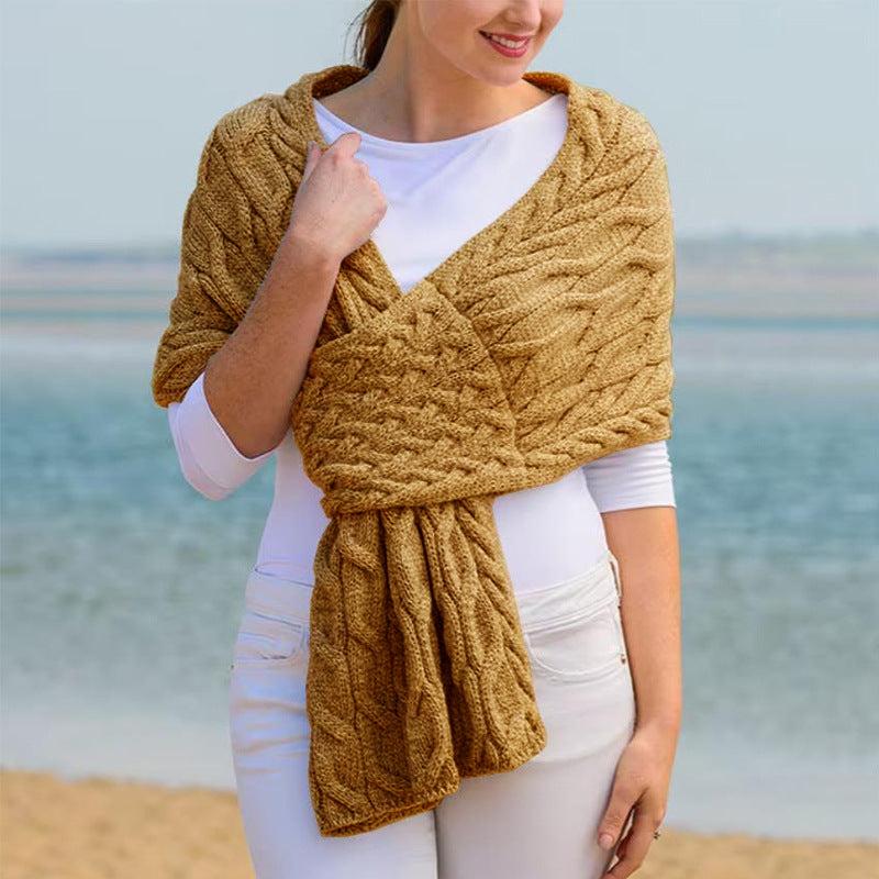 Detailansicht der sorgfältig gearbeiteten Strickstruktur