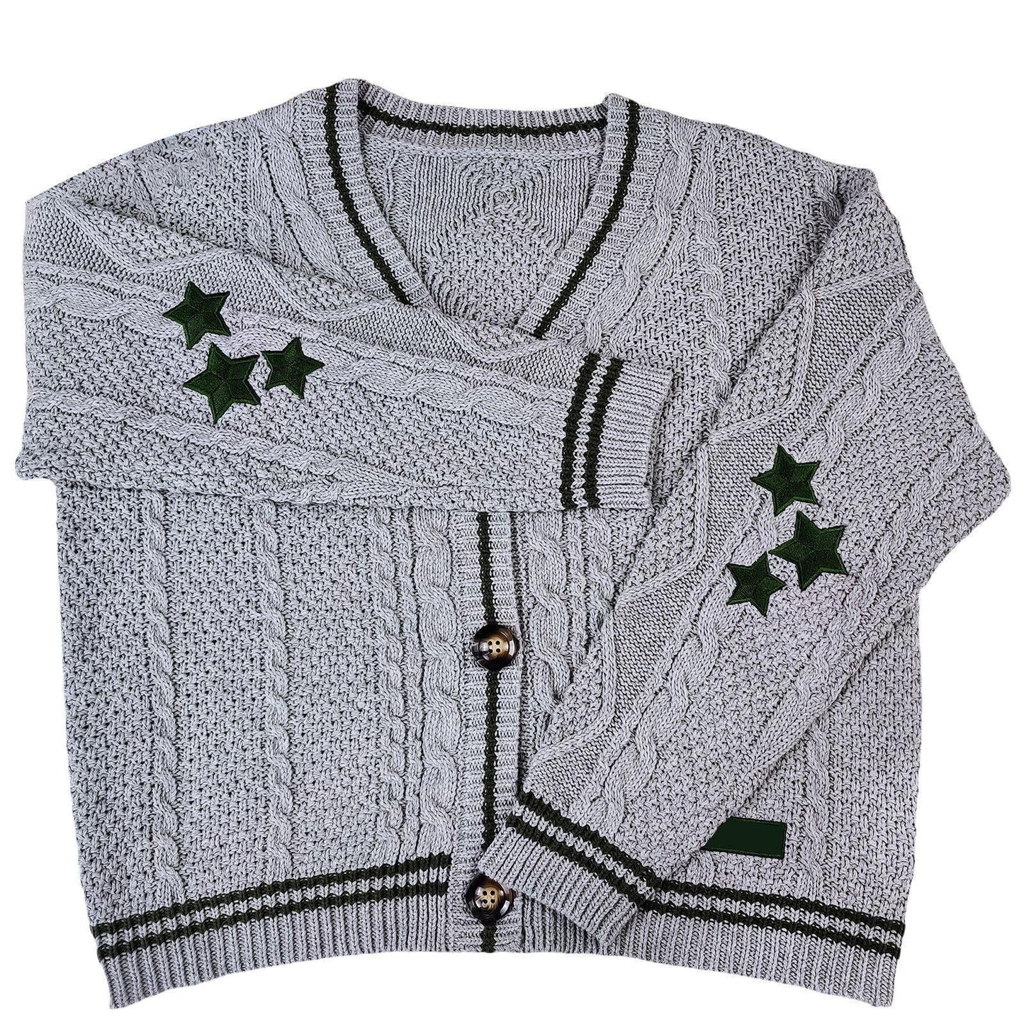Damen Cardigan mit feinen Sternapplikationen am Strickmuster