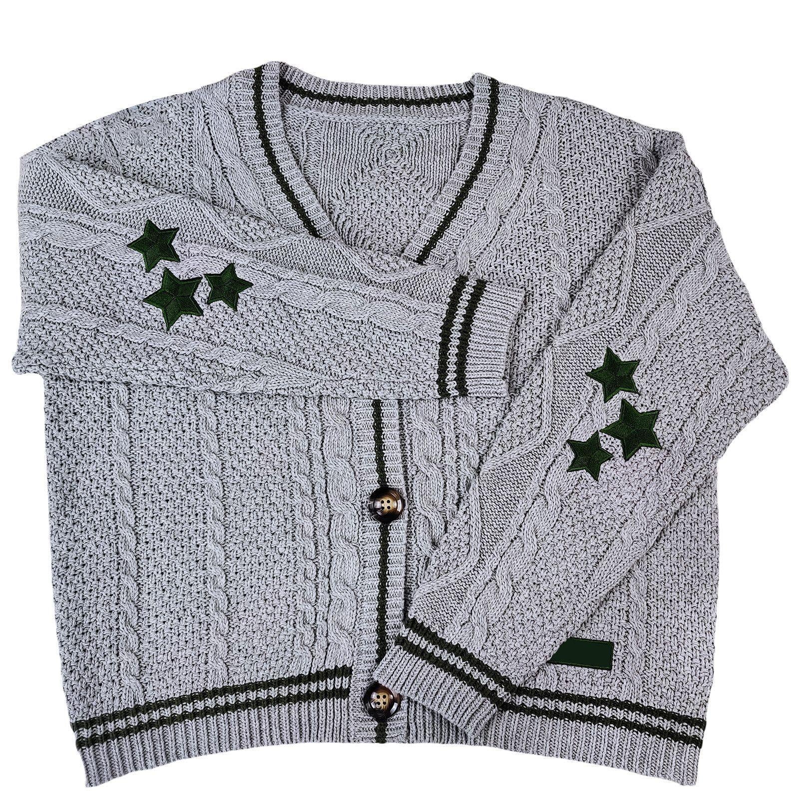 Damen Cardigan mit feinen Sternapplikationen am Strickmuster