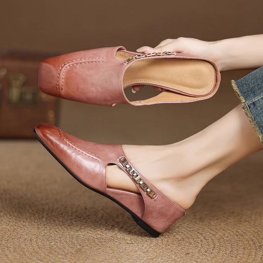 Damen-Slipper Mit Gepolstertem Fußbett Und Offener Ferse