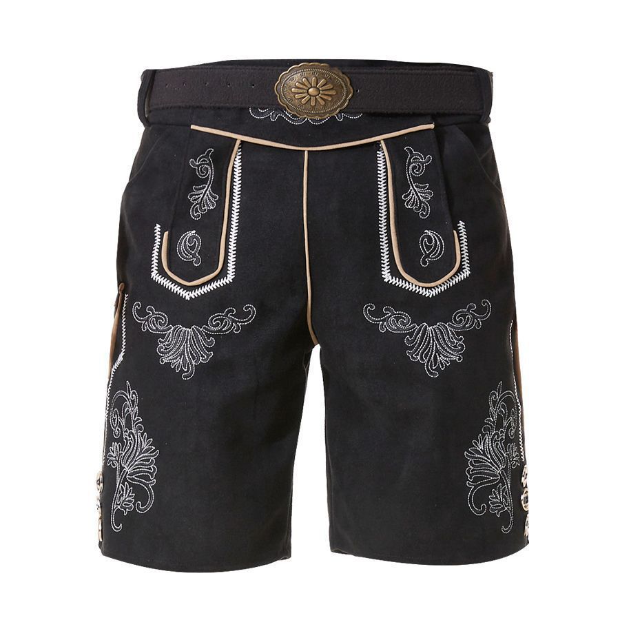 Herren-Trachtenlederhose aus Veloursleder in der Gesamtansicht