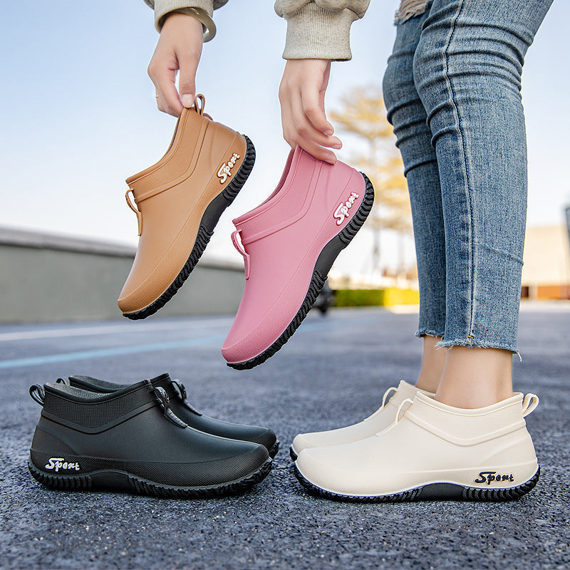 Detailansicht der rutschfesten Sohle der Damen-Gummistiefel